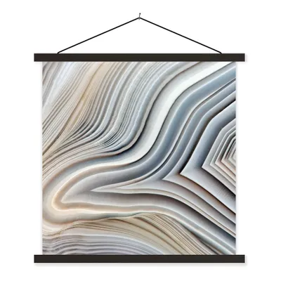 Produktbild von MuchoWow® Textilposter Marmoroptik - Stein - Linien - Luxus - Marmor 120x120 cm mit schwarzem Rahmen - Aufhängungsset