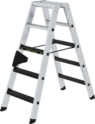 Produktbild von Stufen-Stehleiter 250 kg beidseitig begehbar mit clip-step R13 2x5 Stufen