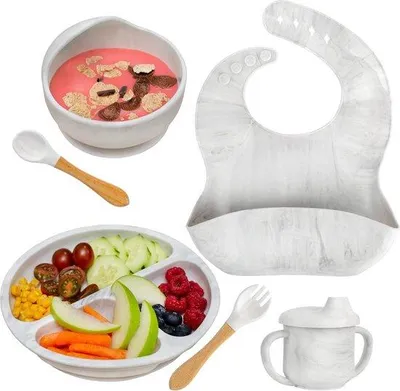 Obrázek produktu pro Sada Famanu Servierset Marmorlook – 6 kusů, voděodolná a protiskluzová