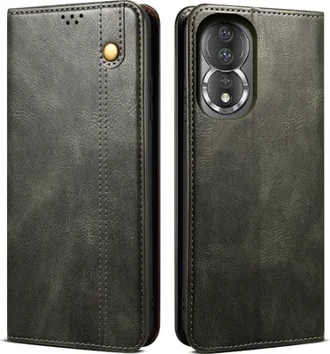 Produktbild von Honor 80 Hülle, Leder Flip Brieftasche Schutzhülle mit Standfunktion für Honor 80 Grün
