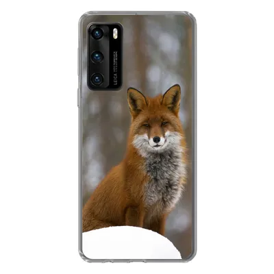 Produktbild von MuchoWow® Handyhülle Schutzhülle Hülle für Huawei P40 Fuchs - Wald - Rot Silikon Softcase Handy Hülle - Handytasche