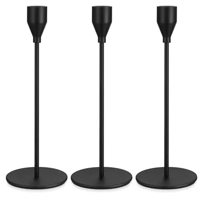 Obrázek produktu pro Svícen svícen na svíčky - Sada 3 kusů - 24 cm - Černá