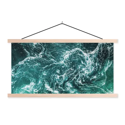 Produktbild von MuchoWow® Textilposter Ozean - Wasser - Meer - Luxus - Grün - Türkis 60x30 cm mit holzfarbenen Rahmen - Dekoration