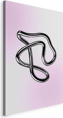Produktbild von Italienischer Leinwand Leinwandbild - Silver Intricacies - Fluid Metallic Figure on a Gradient Background 20x30 cm Abstrakt a-C-10142-b-a
