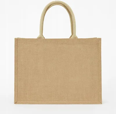 Zdjęcie produktu dla Torba jutowa RAVI 40,5 × 32,5 × 18 cm – ekologiczna torba na zakupy, trwała i wielokrotnego użytku