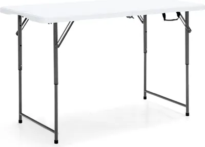 Immagine prodotto di COSTWAY Tavolo da campeggio portatile pieghevole, tavolo da giardino pieghevole con maniglia per il trasporto, regolabile in altezza, per campeggio, matrimonio, festa, 120 x 60 x 74,5 cm