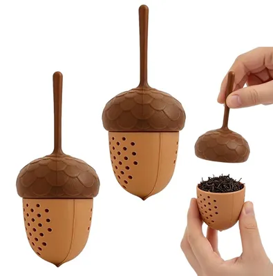 Produktbild von Tee-Ei-Set - 2-teilig mit Silikon- und Edelstahlfilter - für Teekannen und Teetassen