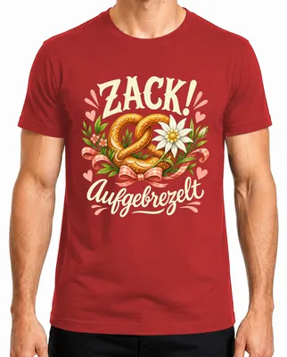 Immagine prodotto di Zack! Maglietta da uomo in stile tradizionale bavarese per l'Oktoberfest, con motivo "Wiesn", in , colore rosso, taglia S