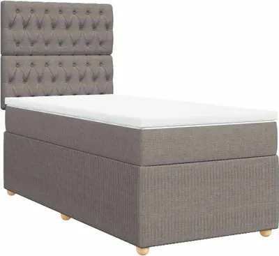 Produktbild von vidaXL Boxspringbett mit Matratze Taupe 80x200 cm Stoff