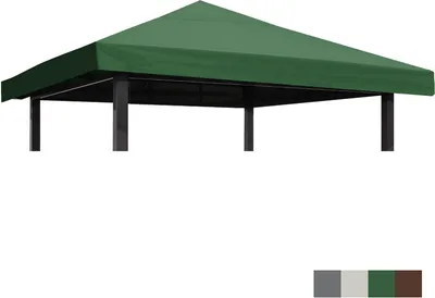 Image de (Vert)Toiture de remplacement pour pavillon Toiture de pavillon étanche anti-UV Toiture de pavillon PA-revêtue Toiture de pavillon de remplacement pour Yard Patio Garden Canopy Sunshade