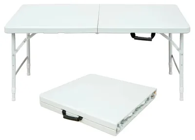 Immagine prodotto di Tavolo pieghevole, regolabile in altezza, struttura robusta, bianco