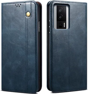 Produktbild von Xiaomi Poco F5 Pro Hülle, Leder Flip Brieftasche Schutzhülle mit Standfunktion für Xiaomi Poco F5 Pro / Redmi K60 / K60 Pro Blau