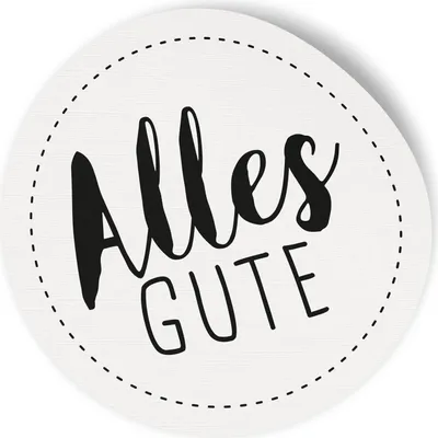 Produktbild von 10x Sticker Aufkleber Alles Gute Weiß / Schwarz, Durchmesser 7,0 cm (Motiv 192)