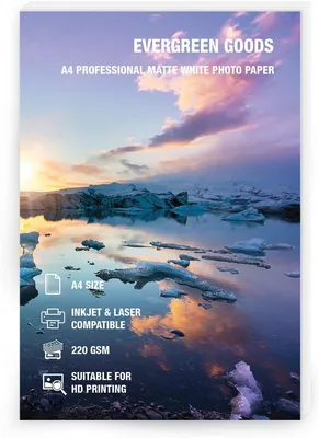 Productafbeelding van Fotopapier A4, 220 g/m², dubbelzijdig mat, 50 vellen, geschikt voor fotoprinten