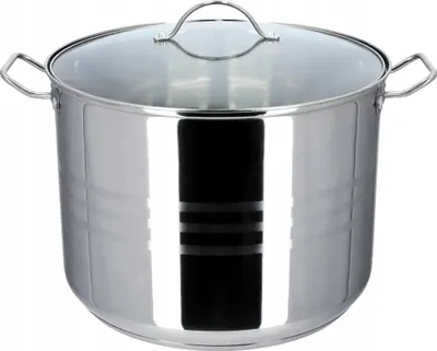 Obrázok produktu pre Hrniec na polievku – Hrniec – Nerezová oceľ – 18 litrov – 32 cm – Indukcia – S pokrievkou – Strieborný