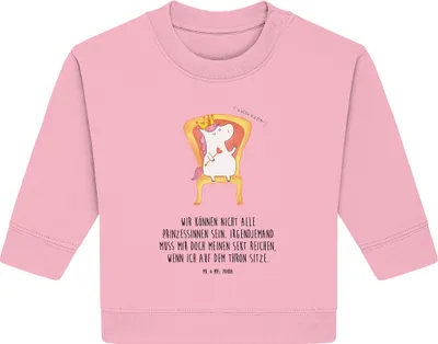 Produktbild von Mr. & Mrs. Panda Organic Baby Pullover Einhorn Prinzessin 24. - 36. Monat - Baumwolle Pink - Geschenk, Bullover, Geburtstagsgeschenk, Unicorn, Geburtstag