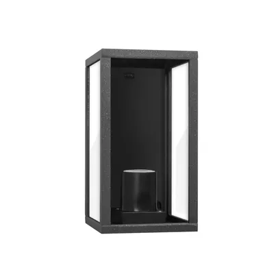 Immagine prodotto di Lampada da parete per esterno, stile industriale, rettangolare, nera, grado di protezione IP44, attacco E27