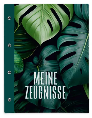 Produktbild von itenga Zeugnismappe A4 mit Schraubverschluss Motiv Dschungelblätter