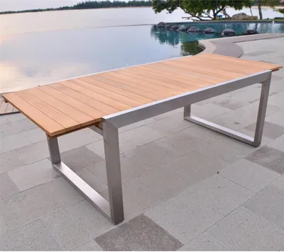Produktbild von Teako Design Esstisch Baitone Teakholz Edelstahl 140x80x76 cm