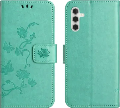 Produktbild von Samsung Galaxy A17 / A26 Hülle - Coverup Blumen & Schmetterlinge Klapphülle - Mintgrün