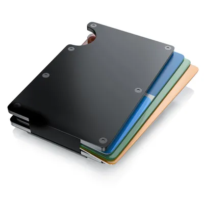 Obrázok produktu pre Puzdro na karty Aplic RFID z hliníka, puzdro na 12 kreditných kariet, peňaženka s klipom na peniaze, ochrana NFC, ochrana RFID, tenké puzdro na peňaženku airtag, kompaktné a robustné