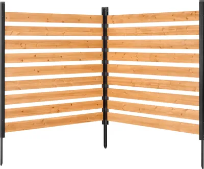 Immagine prodotto di SucceBuy Set di 2 recinzioni per condizionatori d'aria, 1219x1244x1219 mm, recinzione in legno con punte in metallo, ideale per uso esterno, angolo regolabile, adatto a condizionatori d'aria, pompe di calore e cassonetti per rifiuti