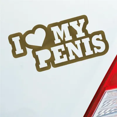Produktbild von Auto Aufkleber I Love my Penis Lustig Spruch 15x7 cm Gold Sticker Heckscheibenaufkleber