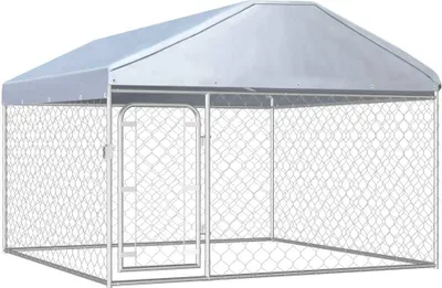 Obrázok produktu pre Vonkajšia voliéra pre psy so strechou 200x200x135 cm