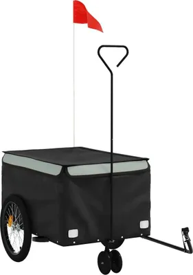 Produktbild von vidaXL Fahrradanhänger Schwarz und Grau 30 kg Eisen