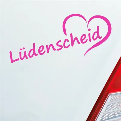 Produktbild von Auto Aufkleber Lüdenscheid Herz Stadt City Liebe Love 19,5x8 cm Pink Sticker Heckscheibenaufkleber
