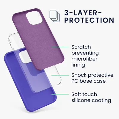 Produktbild von kwmobile Handyhülle für iPhone 13 mini Hülle, für iPhone 13 mini Case - Hülle Silikon - kabelloses Laden - Blauviolett