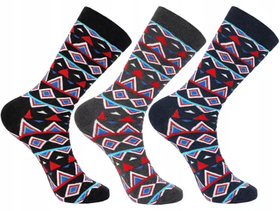 Produktbild von Hohe Herrensocken - Bunt - Gemustert - Modische Socken - 3 Paar