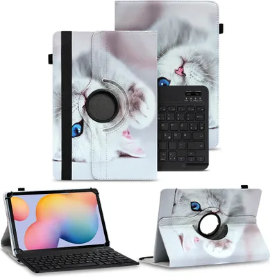 Produktbild von Schutzhülle für Samsung Galaxy Tab S6 Lite Hülle Tablet Tasche QWERTZ TastaturFarben:Motiv 10