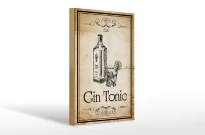 Produktbild von Holzschild Alkohol 20x30cm 1761 Gin tonic Retro