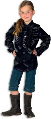 Produktbild von L310033I-152 schwarz Kinder Rüschenhemd Discohemd Gr.152