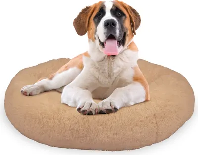 Produktbild von Peaceful Pooch XL – flauschiges, orthopädisches Hundebett - 109cm Durchmesser