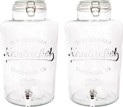 Produktbild von Rink Drink Glas-Getränkespender mit Zapfhahn – 8,7 l – 2 Stück
