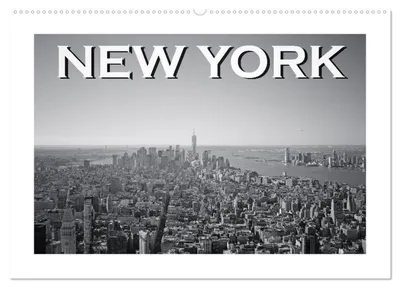 Produktbild von New York in schwarz weiss (Wandkalender 2027 DIN A2 quer), CALVENDO Monatskalender