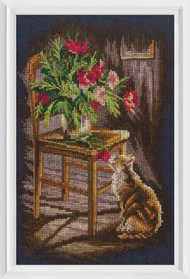 Produktbild von RTO Kreuzstich Set "Im Moment, Stuhl", Zählmuster, 16,5x25,5cm
