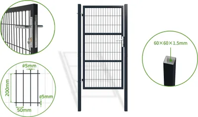 Produktbild von Zauntor Metall 1m RAZO H.180cm grau