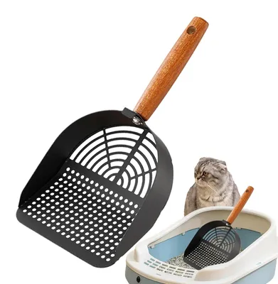 Productafbeelding van RVS Kattenbakschep met Ergonomisch Handvat