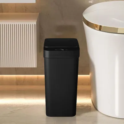 Produktbild von Sensor Mülleimer, Berührungsloser Mülleimer mit Deckel, No Noise Intelligenter Mülleimer, Mülleimer mit Bewegungssensor, Wasserdicht, Schwarz