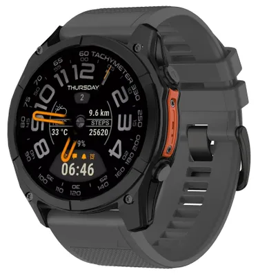 Produktbild von 22 mm Silikonarmband für Sportuhr, dunkelgrau