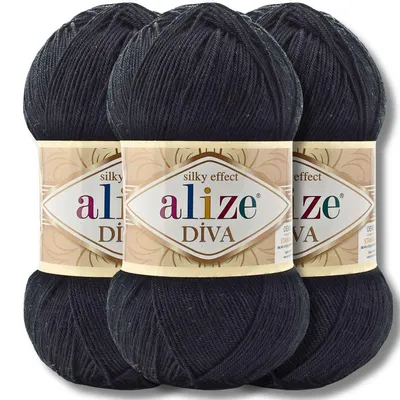 Produktbild von Alize 3x 100g Diva Wolle, Uni, Häkeln, Stricken (60)