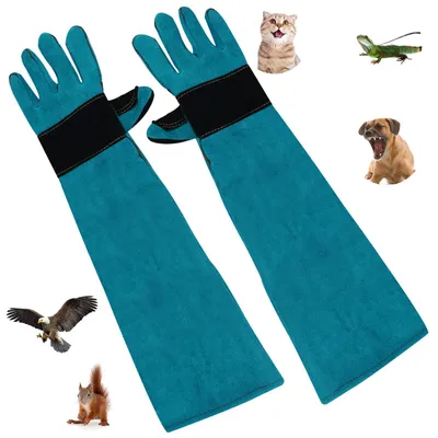 Bissfeste Handschuhe, 60 cm, Rindsleder, für Haustierpflege
