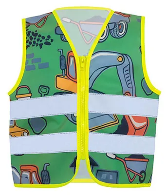 Imagen del producto de Korntex - Chaleco de seguridad "Héroes en acción", ropa de señalización para niños, modelo LT5912 (104) (Verde/Multicolor)