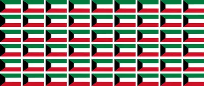 Produktbild von Mini Aufkleber Set - Pack glatt - 20x12mm - selbstklebender Sticker - Kuwait - Flagge / Banner / Standarte fürs Auto, Büro, zu Hause und die Schule - 54 Stück