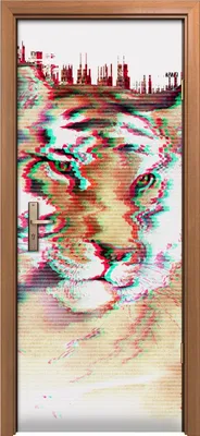 Produktbild von Türposter 80x200 cm Türaufkleber Türtapete Türfolie Klebefolie Wand Tier Katze Aquarell Tiger