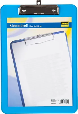 Produktbild von Klemmbrett / Klemmplatte DIN A4 / Farbe: transluzent blau