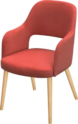 Obrázok produktu pre Čalúnená jedálenská stolička MOVILE 52 - buk / červená